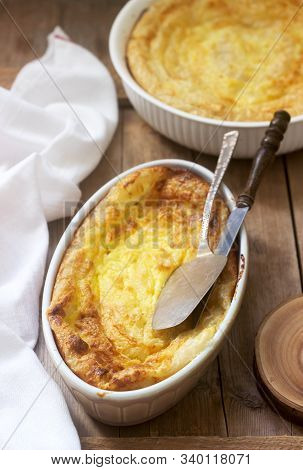 Banitsa, A Traditional Bulgarian Or Balkan Filo Pastry Pie Stuffed With Feta Cheese, Sour Milk And E