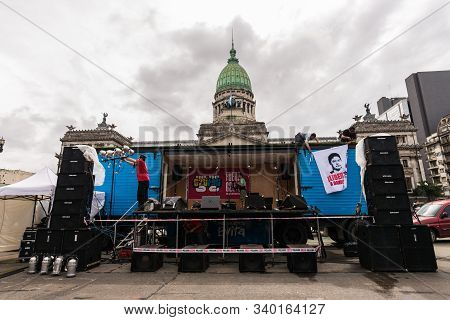 Buenos Aires, Argentina - November 29, 2018: Protests Of Left-wing Against G20