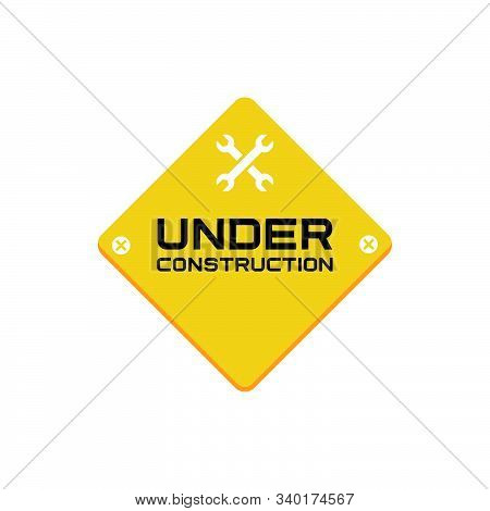 Under Construction Icon Design. Simple Flat Vector Illustration