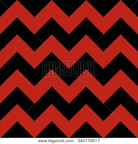 Abstract Black And Red Geometric Zigzag Texture. Vector Illustration.