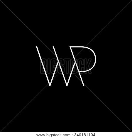 Letter Wp Simple Geometric Line Symbol Logo Vector