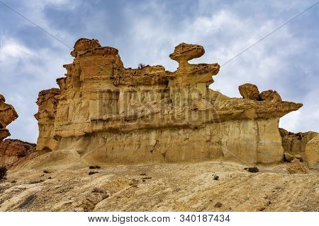 View Of The Erosions Of Bolnuevo, Las Gredas, Mazarron. Murcia, Spain