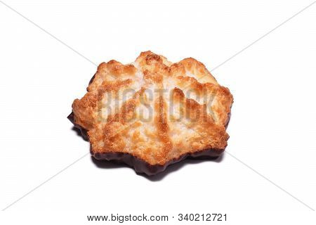 Coconut Macaroon German Christmas Cookie Isolated On White Background