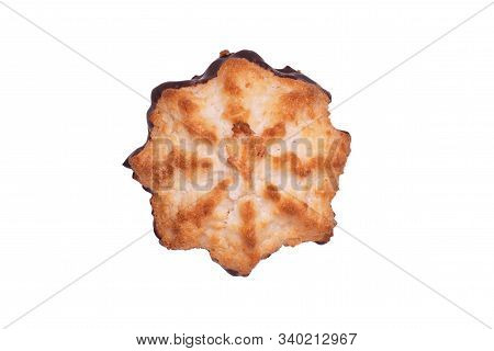 Coconut Macaroon - Top View Of German Christmas Cookie Isolated On White Background