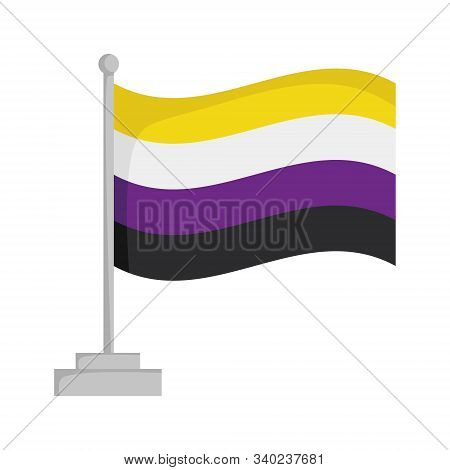 Non Binary Pride Flag Isolated On White Background Vector Illustration
