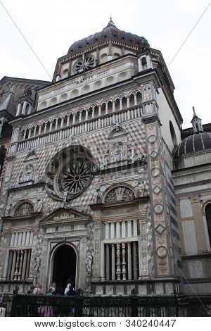 Facade Of Old Cathedral In Italian Town