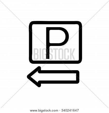 Pointer Parking Icon Vector. A Thin Line Sign. Isolated Contour Symbol Illustration
