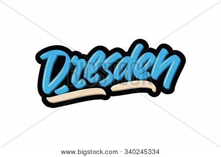 Dresden Lettering Text. Vector Illustration Logo Text For Webpage, Print And Advertising.