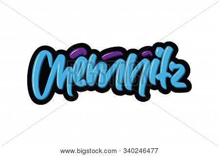 Chemnitz Lettering Text. Vector Illustration Logo Text For Webpage, Print And Advertising.