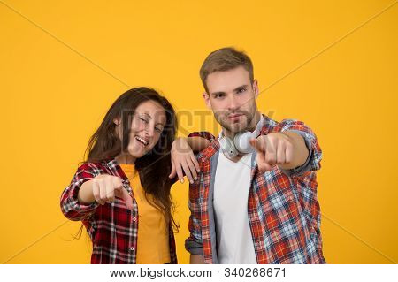 Simple Casual Clothes. Couple Feeling Comfortable. Country Music Concept. Country Style. Woman And M