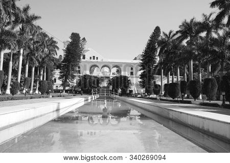 Panchkula, Haryana / India - December 03 2019: Yadavindra Gardens, Also Known As Pinjore Gardens