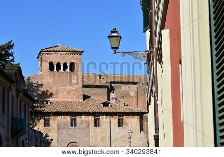 Basilica Dei Santi Quattro Coronati, Ancient Roman Church And Monastery. Rome, Italy.