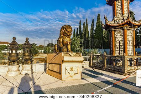 Verona, Italy - October 11, 2019: Opera Set Pieces Near Arena In Verona, Italy. Verona Arena Is Regu