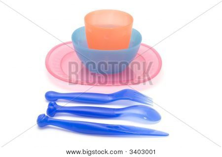 Satz des Geschirrs Farbe