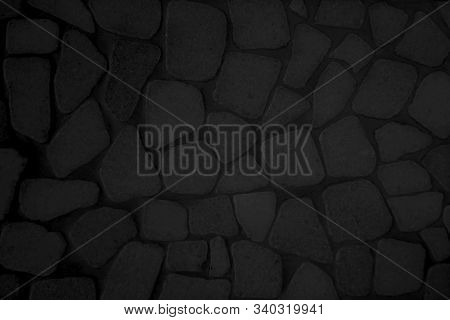 Dark Stone Wall Texture With Shadows And Cracs