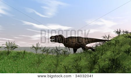 Tyrannosaurus am Ufer