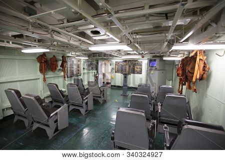 Charleston, South Carolina, United States, Novemner 2019, Briefing Room Of The Uss Yorktown