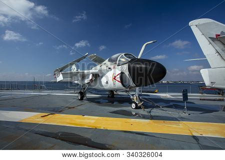 Charleston, South Carolina, United States, Novemner 2019, A6 Intruder On The Flight Deck Of The Uss 
