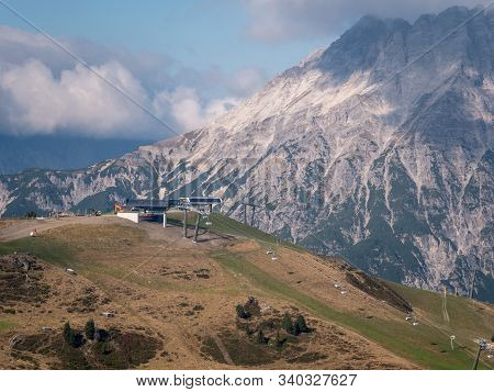Image Of Chairlift Inski Resort Without Snow In The Off Season, Leogang, Austria