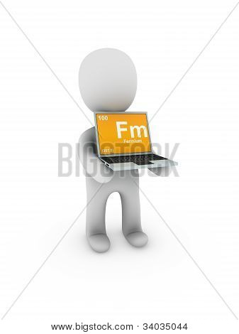 Symbol: Fermium na ekranie laptopa