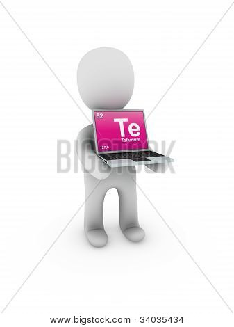 Tellurium Symbol On Screen Laptop
