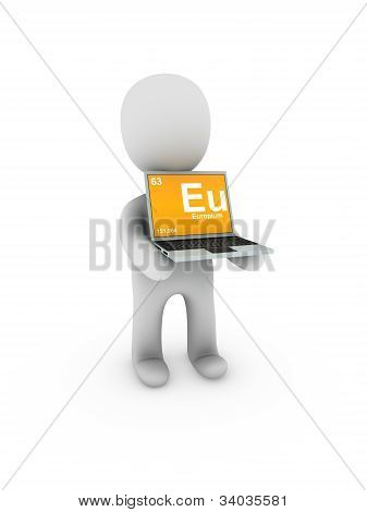 Europu Symbol na ekranie laptopa