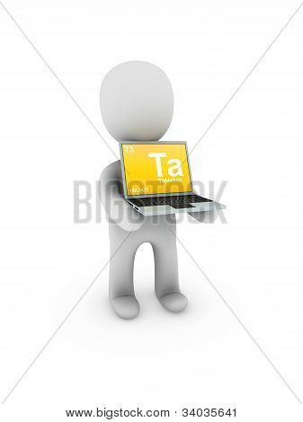 Tantaal symbool op scherm Laptop