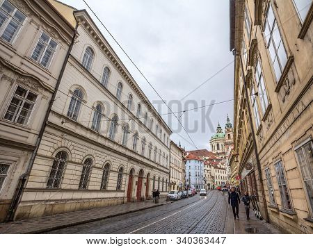 Prague, Czechia - November 2, 2019: St Nicholas Church, Also Called Kostel Svateho Mikulase, In Prag