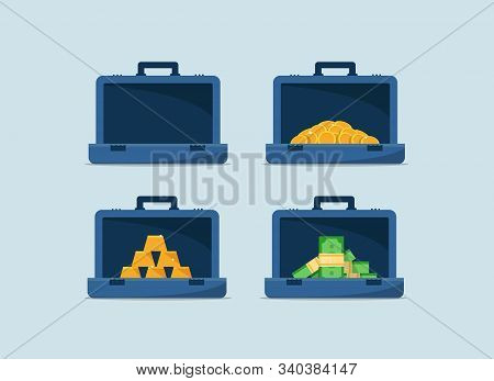 Money Bag Flat Icon,purse, Wallet, Case,money Case With Coins Sign,flat Design Icon Vector Illustrat