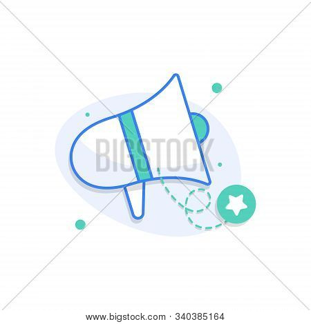 Announcement Icon, Loudspeaker,advertising, Promotion Concept,flat Design Icon Vector Illustration