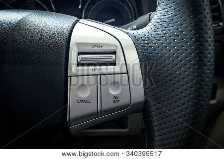 Cruise Control Button On Car Steering Wheel
