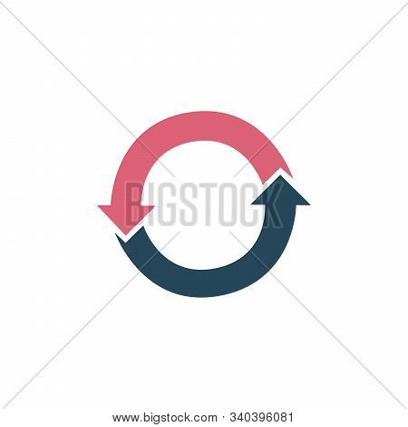 Business Infographic Design Concept With Two Arrows Life Cycle Diagram. Refresh Icon. Stock Vector I