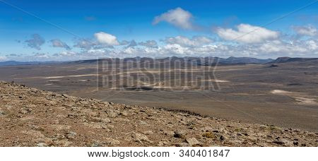 View From Top Of Ethiopian Bale Mountains National Park. Wilderness Pure Nature Landscape, Sunny Day