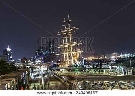 Hamburg, Germany - Aug 24, 2011: Ship Rickmer Rickmers In Hamburg. The Rickmer Rickmers Is A Sailing