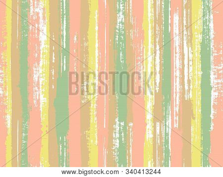 Watercolor Strips Seamless Vector Background. Parellel Gouache Vertical Lines Seamless Backdrop. Str