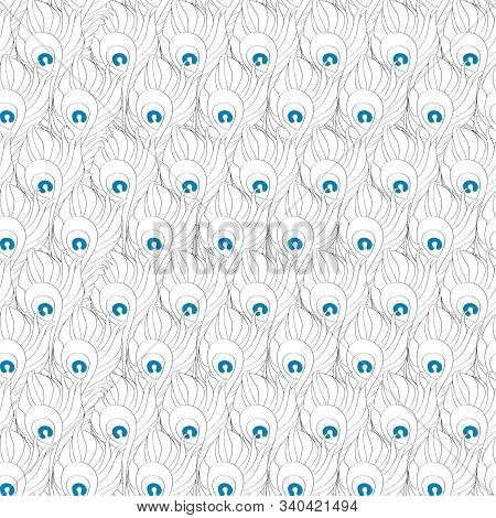 Herringbone Peacock Flower Seamless Background Pattern. Eps10