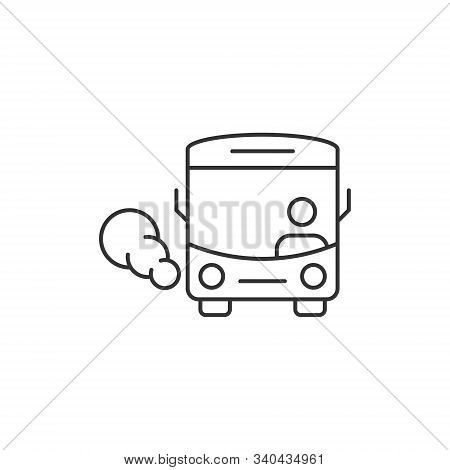 Bus Icon In Flat Style. Coach Vector Illustration On White Isolated Background. Autobus Vehicle Busi