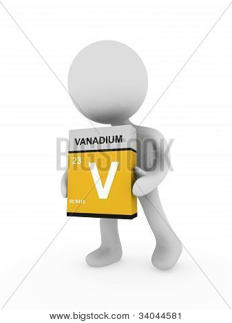 3D homme porter une boîte de Vanadium