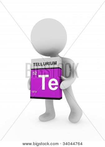 3D Man Carry A Tellurium Box