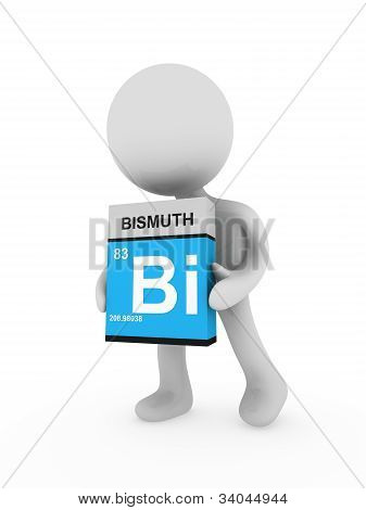 3D uomo portare una scatola di bismuto