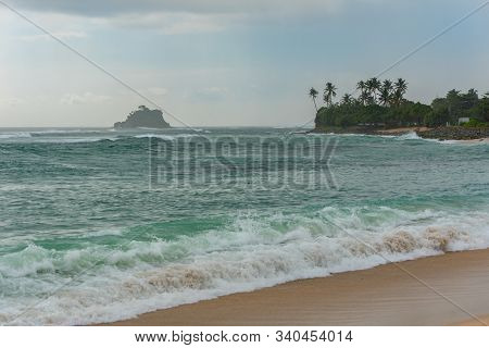 Beautiful View Of The Beach At Sunset. Midigama. Sri-lanka. Acid Beach. Summer.