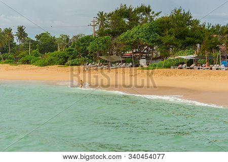 Beautiful View Of The Beach At Sunset. Midigama. Sri-lanka. Acid Beach. Summer.
