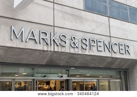 Dublin, Ireland - November 5, 2019: Logo Of Marks & Spencer.