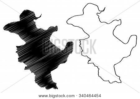 Tuzla Canton (bih, Federation Of Bosnia And Herzegovina, Fbih) Map Vector Illustration, Scribble Ske