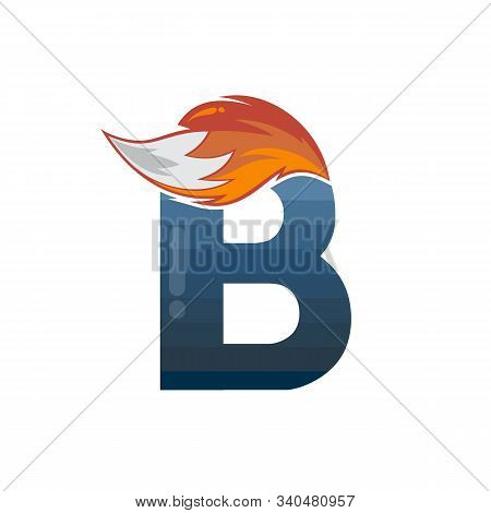 Fox Tail Fire Logo Logotype Alphabet Initial Letter Design Vector Art
