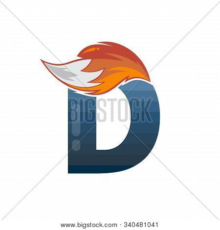 Fox Tail Fire Logo Logotype Alphabet Initial Letter Design Vector Art