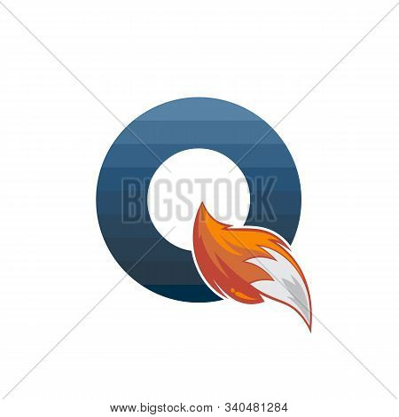 Fox Tail Fire Logo Logotype Alphabet Initial Letter Design Vector Art