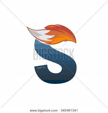Fox Tail Fire Logo Logotype Alphabet Initial Letter Design Vector Art