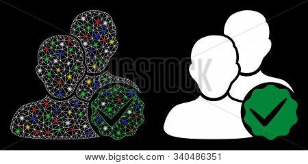 Glowing Mesh Boys Only Icon With Glare Effect. Abstract Illuminated Model Of Boys Only. Shiny Wire F