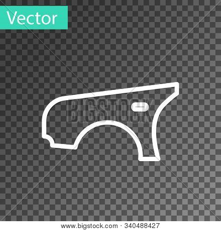 White Line Car Fender Icon Isolated On Transparent Background. Vector Illustration